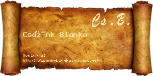 Csánk Bianka névjegykártya